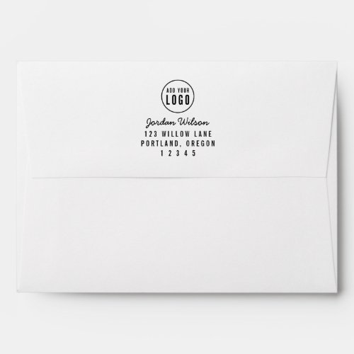 Modern Add Your Logo Script  Bold Return Address Envelope