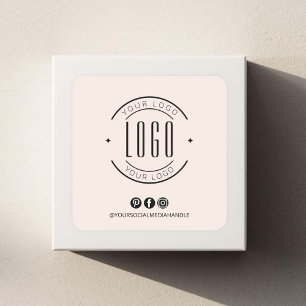 Modern add your logo small business social media square sticker