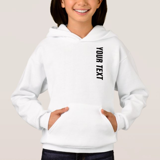 Modern Add Your Name Text Template Girls Sport Hoodie (Front)