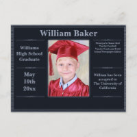 Modern Add Your Photo Graduation Photo Card