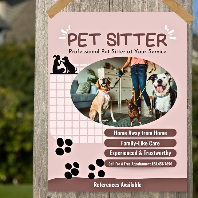 Modern Add Your Photo Pet Sitter Flyer (Creator Uploaded)