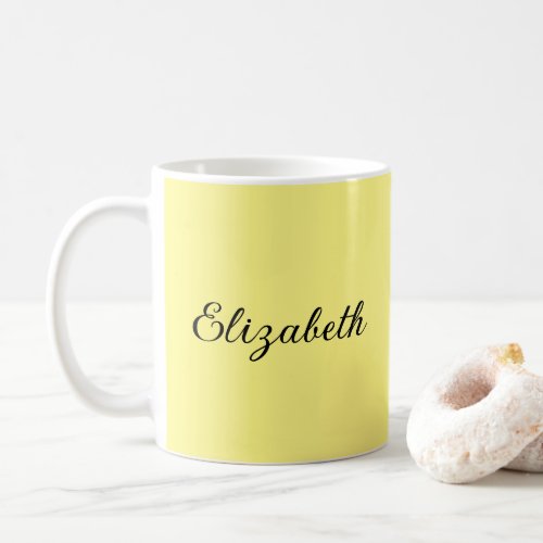 Modern Add Your Script Name Light Yellow Coffee Mug