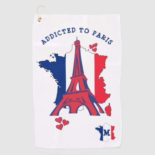 Modern ADDICTED TO PARIS Monogram Golf Towel