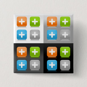 Modern Addition Math Symbol Shiny Glassy Icons Button