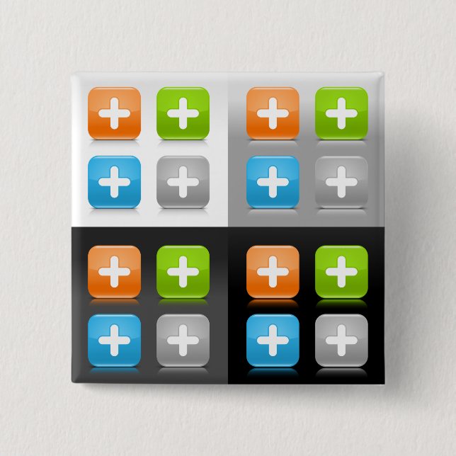 Modern Addition Math Symbol Shiny Glassy Icons Button (Front)