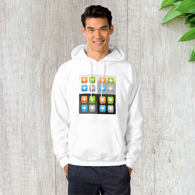 Modern Addition Math Symbol Shiny Glassy Icons Hoodie (Creator Uploaded)
