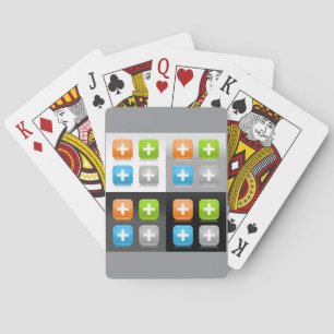 Modern Addition Math Symbol Shiny Glassy Icons Poker Cards
