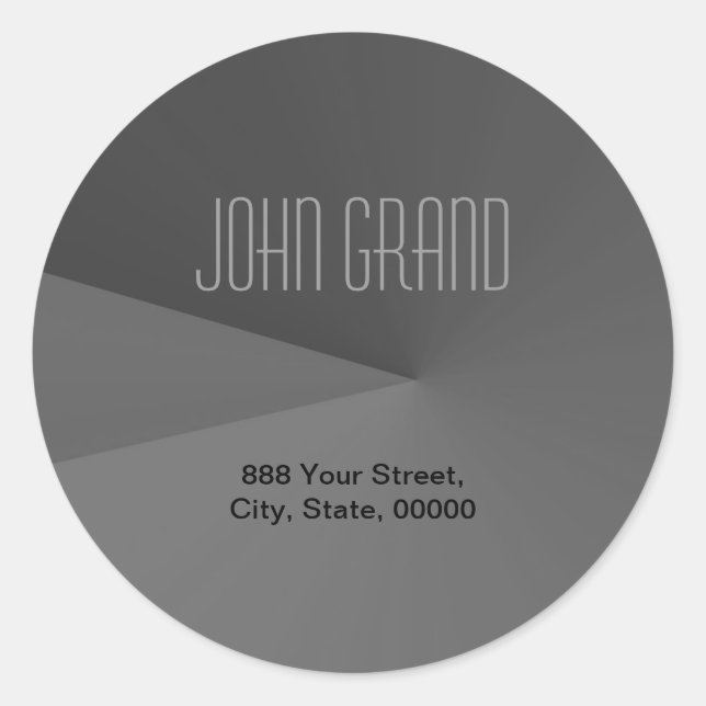 Modern Address Label Round Sticker (Front)