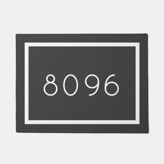 Modern Address Number | Editable Colors Doormat (Front)