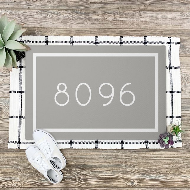 Modern Address Number | Editable Colors Doormat (Creator Uploaded)