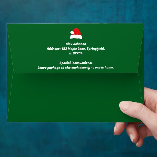 Modern Adress Merry Christmas Envelope (Hand)