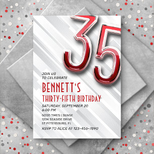 Modern Adult 35th Birthday Invitation