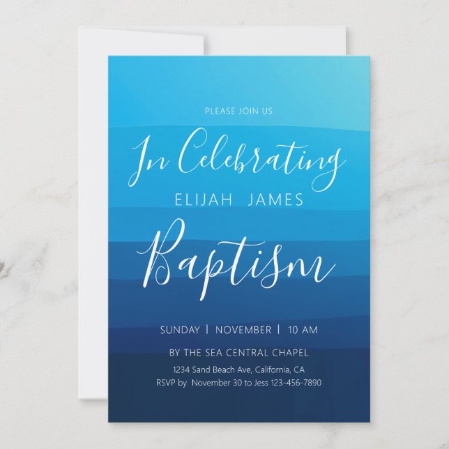 Modern Adult Baptism Personalized Invitation (Front)