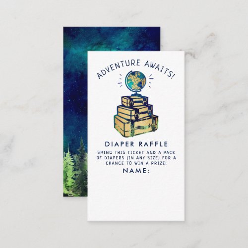 Modern Adventure Travel Globe Baby Shower Diaper Enclosure Card