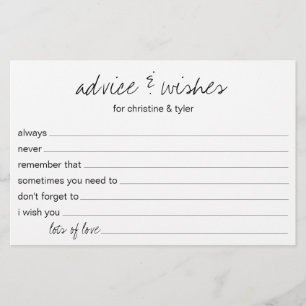 Modern Advice and Wishes Paper Sheet