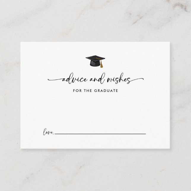 Modern Advice Wishes For The Graduate Graduation Enclosure Card (Front)