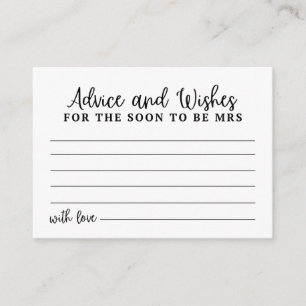 Modern advices and wishes for the bride card