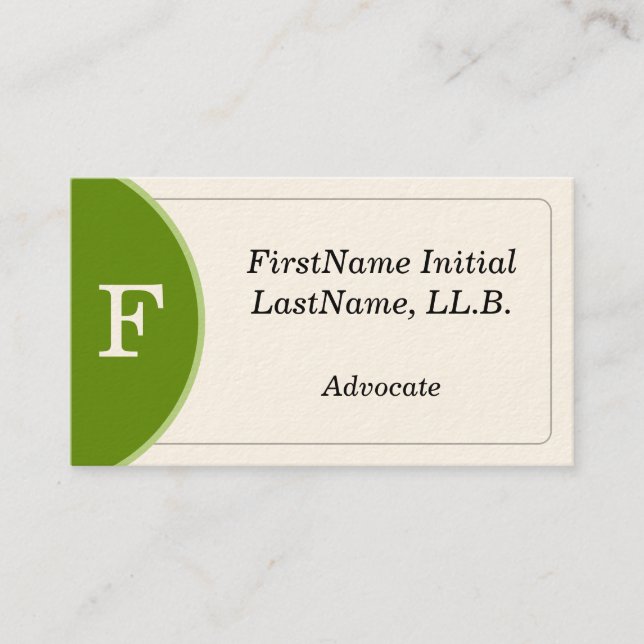 Modern Advocate Business Card (Front)