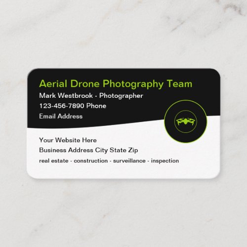 Modern Aerial Drone Photography New Business Cards