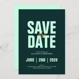 Modern Aero Blue Poster Style Save The Date Invitation