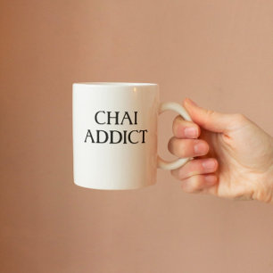 Modern Aesthetic Chai Addict Funny Arabic Two-Tone Coffee Mug