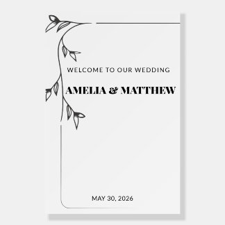 Modern Aesthetic Chic Wedding Foam Board