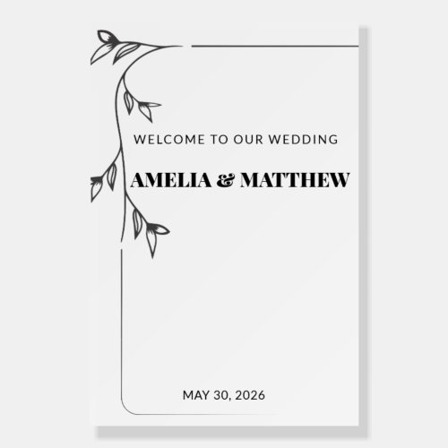 Modern Aesthetic Chic Wedding Foam Board