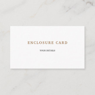 Modern Aesthetic Classic Elegant Golden Wedding Enclosure Card