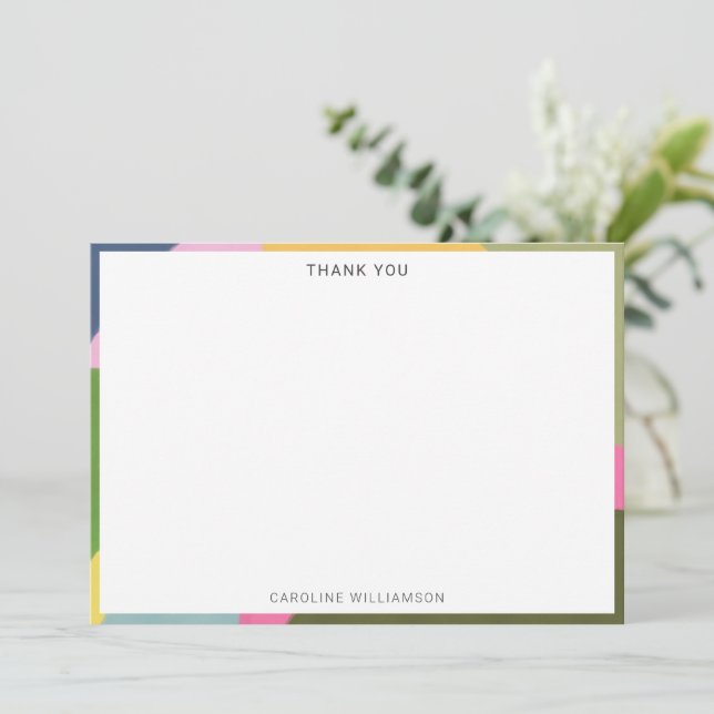 Modern Aesthetic Colorful Abstract Personalized Thank You Card (Standing Front)