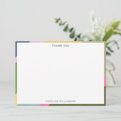 Modern Aesthetic Colorful Abstract Personalized Thank You Card
