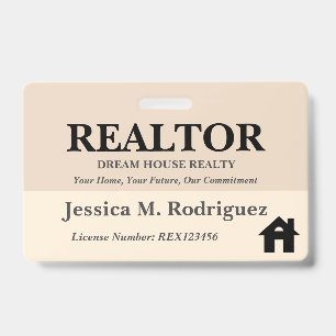 Modern Aesthetic  Realtor Real Estate Name Badge