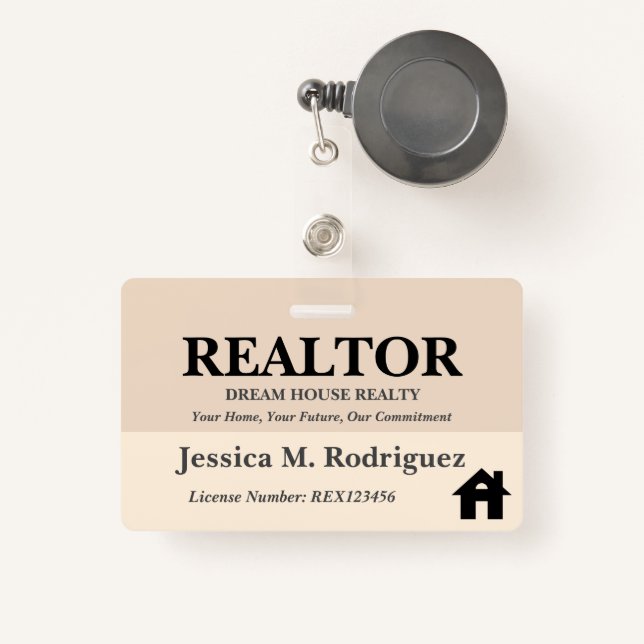 Modern Aesthetic  Realtor Real Estate Name Badge (Front with Retractable)