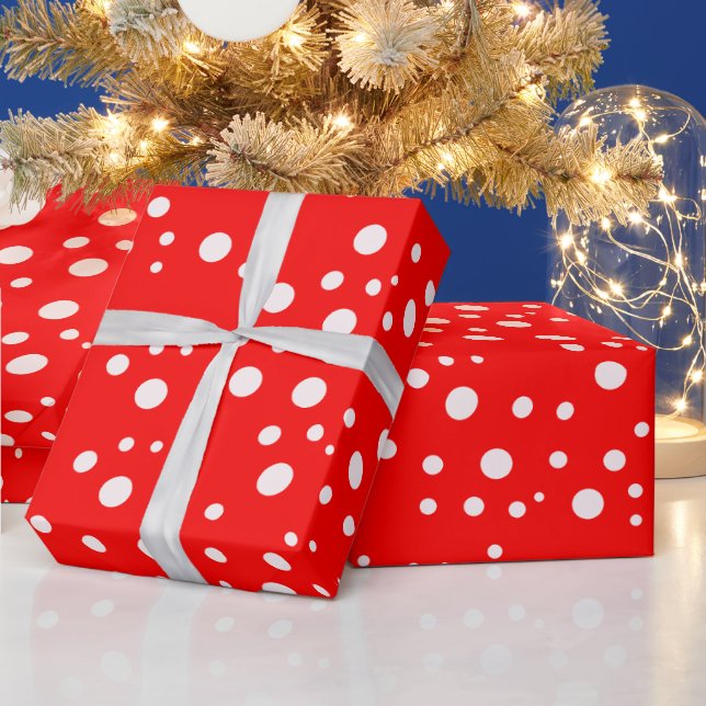Modern Aesthetic Red Gift Wrapping Paper Roll (Holidays)