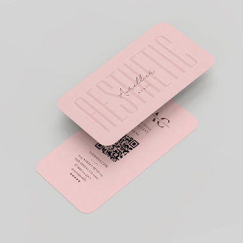 Modern Aesthetic Rn Professional Monogram Pink Business Card by GOODSY at Zazzle