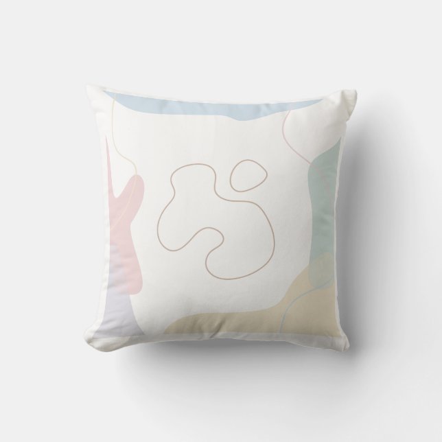 "Modern Aesthetic Square Pillow" Throw Pillow (Front)