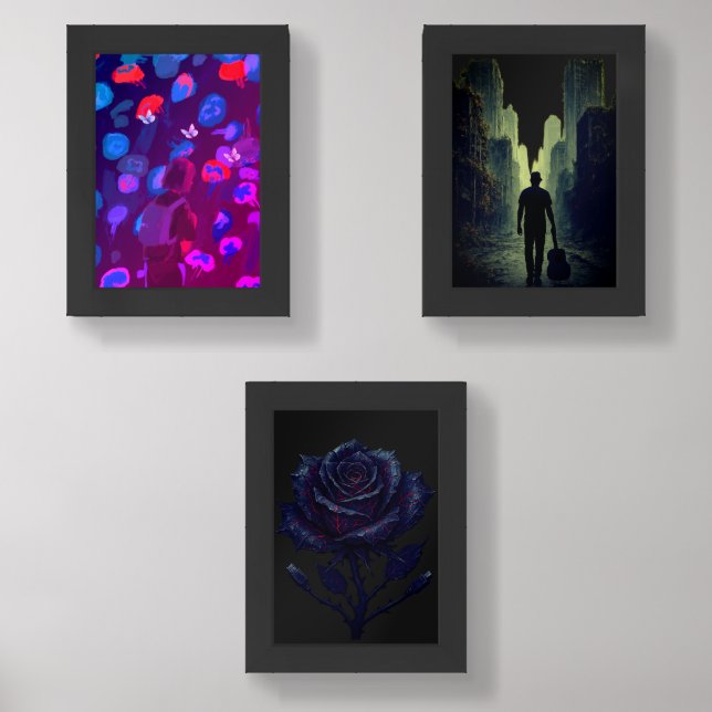 Modern Aesthetic Wall Art Prints | Abstract, Dark  (Front)