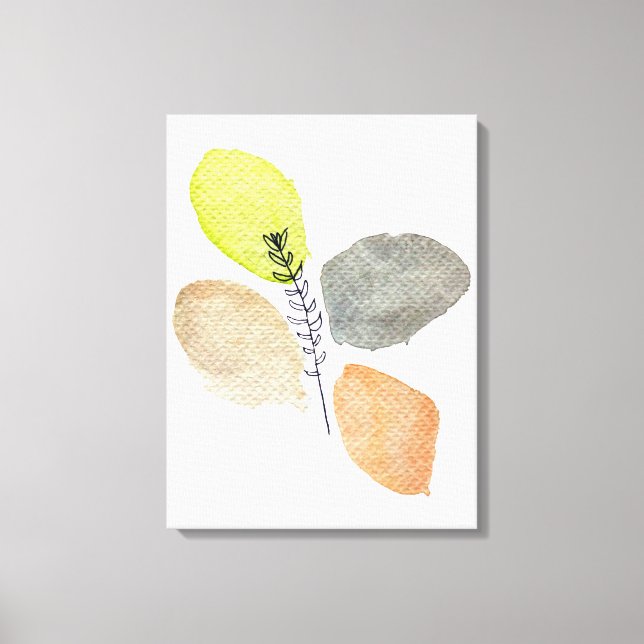 Modern Aesthetic watercolor leaf Canvas Print (Front)