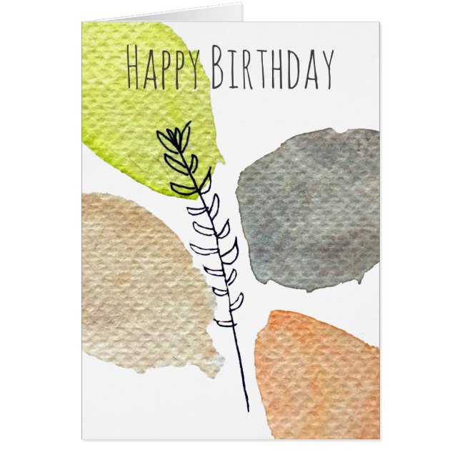 Modern Aesthetic watercolor leaf Cards (Front)