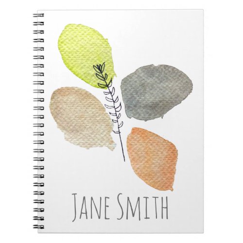 Modern Aesthetic watercolor leaf Notebook