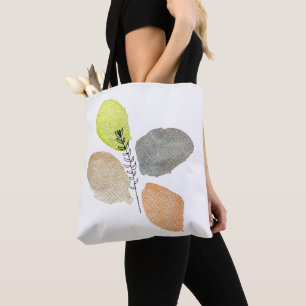 Modern Aesthetic watercolor leaf Tote Bag