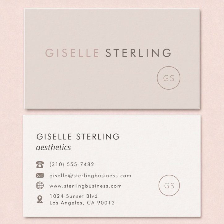 Modern Aesthetics Blush Pink Minimalist Luxury Business Card