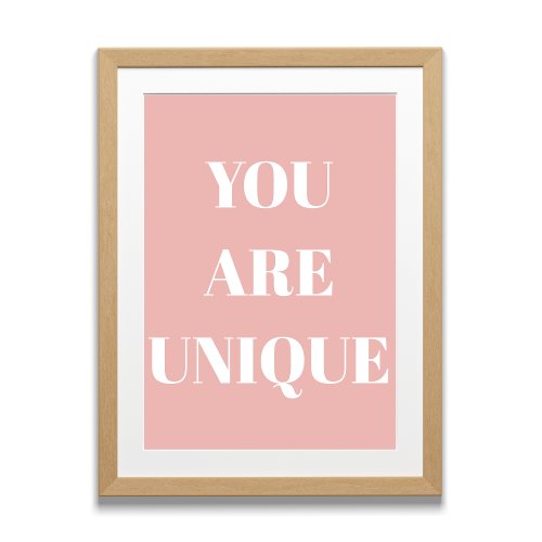 Modern Affirmation You Are Unique Kids Nursery Poster