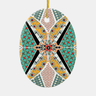 Modern Africa Centre Vibrant Pattern Ceramic Ornament