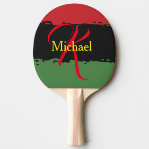 Modern Africa Ping Pong Paddle - Custom Monogram