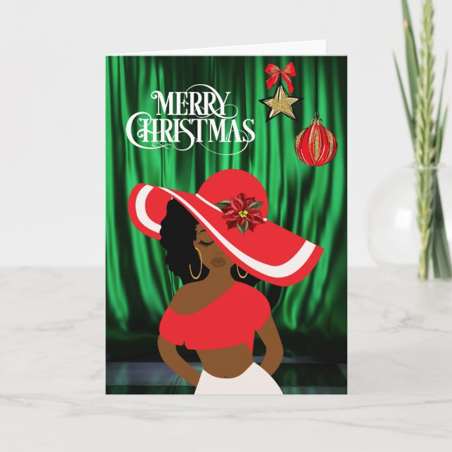 Modern African American Christmas Greeting Card (Front)
