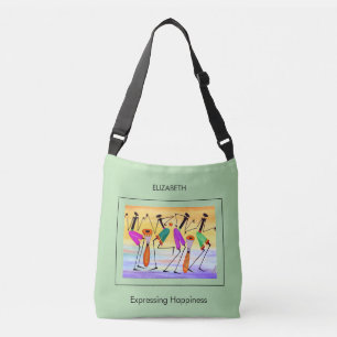 Modern, African Art, Expressing Happiness Crossbody Bag