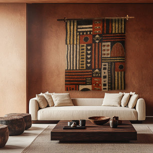 Modern African Brocade Pattern Wall Tapestry