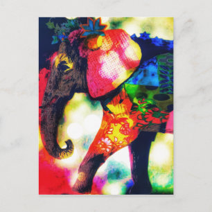 Modern African Elephant Pop Art Contemporary Postcard