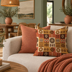 Modern African Heritage Pattern Throw Pillow Decor