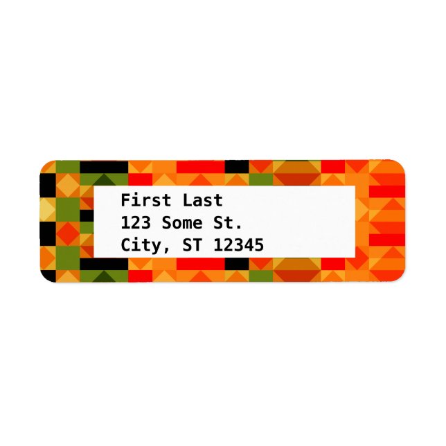 Modern African Kente Cloth Pattern Label (Front)